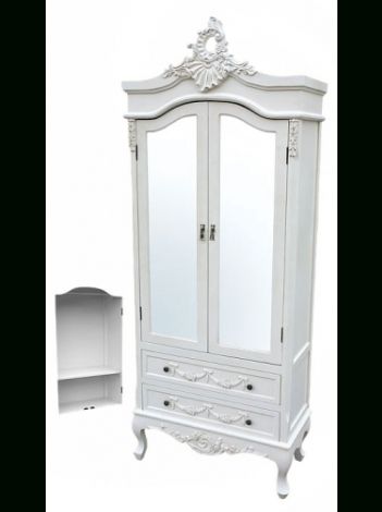 2017 White Wardrobes Armoire Intended For White Armoire Wardrobe Full Mirrored Doors (View 1 of 15)