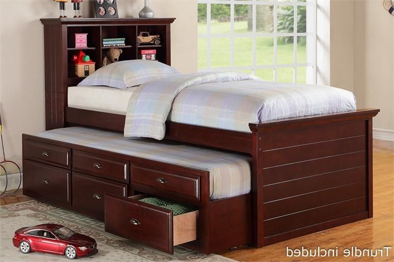 2018 Storage Bed With Bookcases Headboard Within Twin Bed With Bookcase Headboard And Storage # (View 8 of 15)