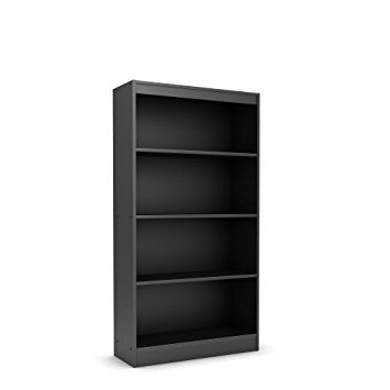 4 Shelf Bookcases With Most Popular Amazon: South Shore Axess Collection 4 Shelf Bookcase, Black (View 10 of 15)