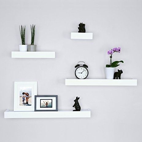 Amazon: Ballucci Modern Ledge Wall Shelves, Set Of 4, White For Fashionable Wall Shelves (View 6 of 15)