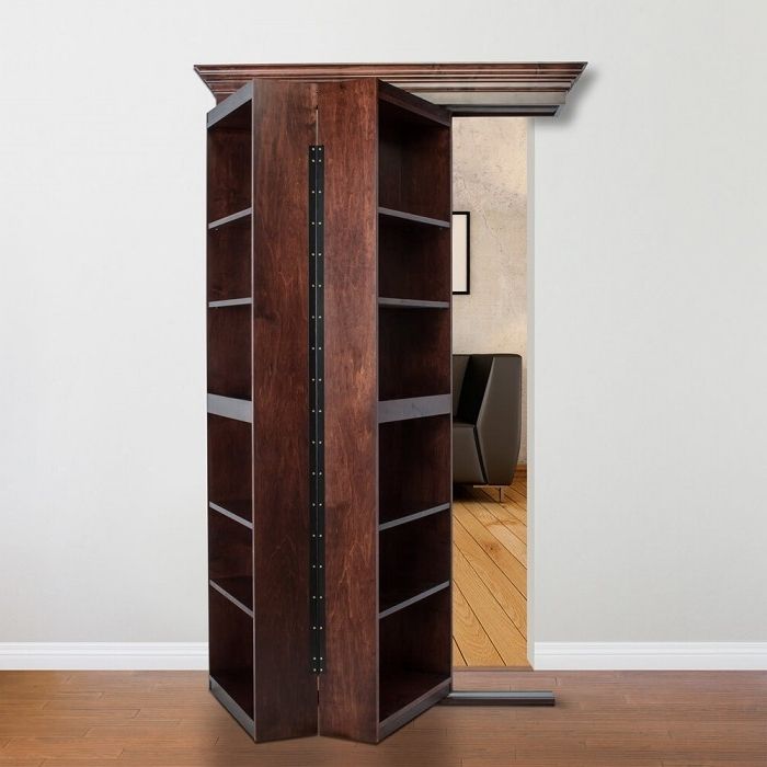 Bifold Bookcases With Regard To Popular 48" Maple Bifolding Bookcase Hidden Door (Photo 1 of 15)