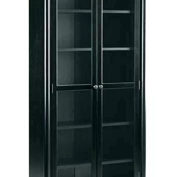 Black Bookcase With Doors Tall Black Bookcase With Glass Doors For 2017 Black Bookcases With Glass Doors (View 2 of 15)