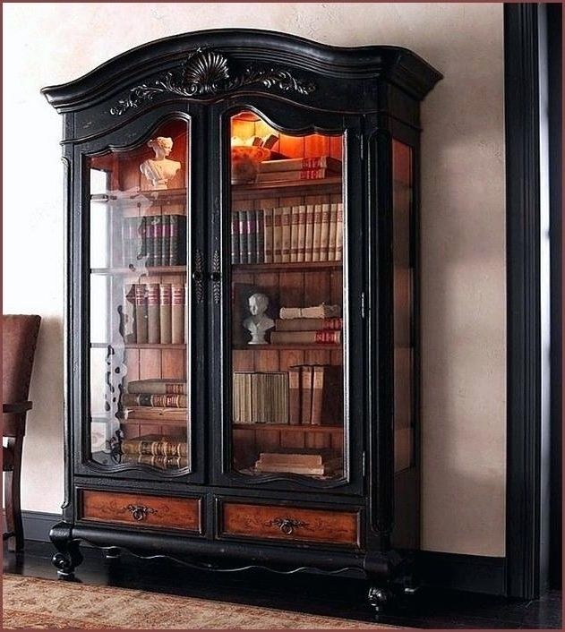 Black Bookcases With Glass Doors In Well Known Black Glass Door Bookcase – Hercegnovi (View 10 of 15)