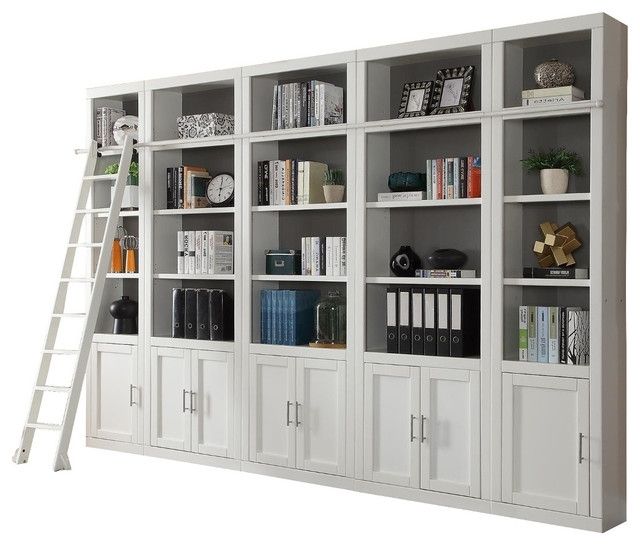 Boca Library Wall Unit, 5 Piece Set – Contemporary – Bookcases Throughout Well Liked Wall Bookcases (View 13 of 15)
