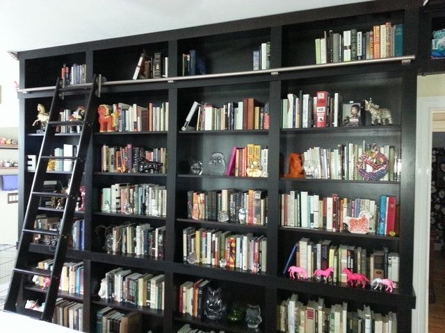 Bookcases With Ladder With Regard To Most Recent Built In Bookcases With Rolling Ladder And Hidden Vault (View 8 of 15)