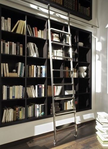 Bookshelves Regarding 2017 Sliding Library Ladder (View 5 of 15)
