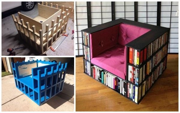 Chair Bookcases With Regard To Favorite Diy Bookshelf Chair For Book Worms (View 10 of 15)