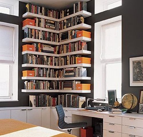 Corner Library Bookcases With Regard To Recent Small Corner Bookshelves/library. Great Use Of The Space (View 2 of 15)