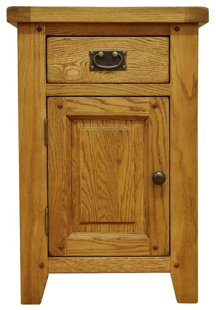 Famous Small Oak Cupboard With Console / Hall Tables : Stanton Rustic Oak Small Cupboard With (View 1 of 15)