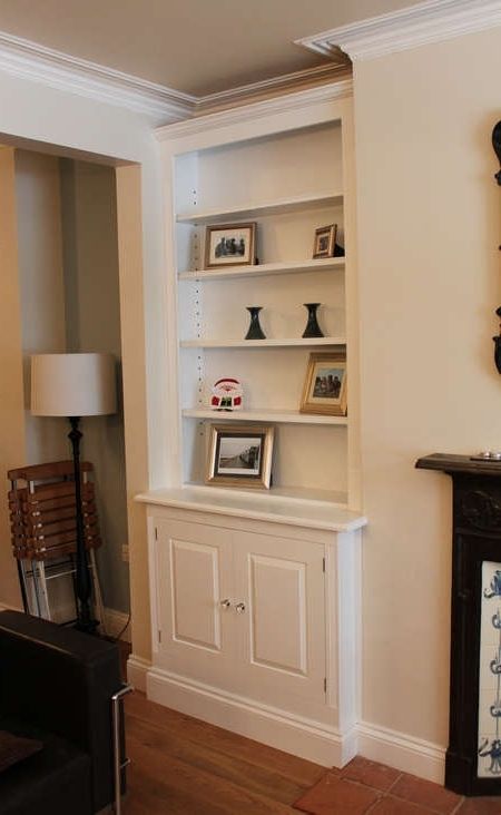 Fashionable Chloe Alcove Cupboards And Shelves Living Room London (View 1 of 15)