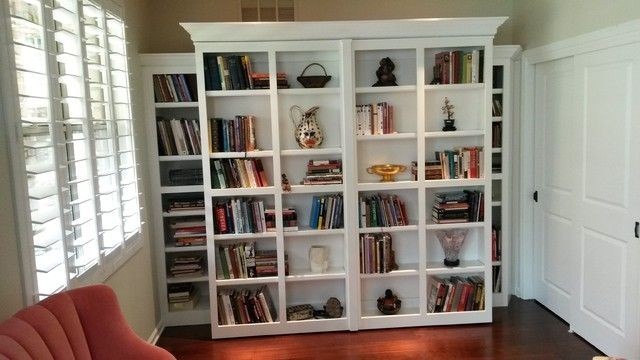 Fashionable White Murphy Bed With Pivoting Library Bookcases Inside Murphy Bookcases (View 13 of 15)