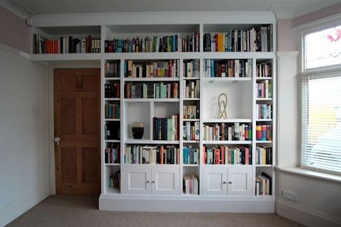 Fitted Book Shelves Intended For Most Current White Painted Wall Shelving And Cupboardfreebird Fitted (Photo 12 of 15)