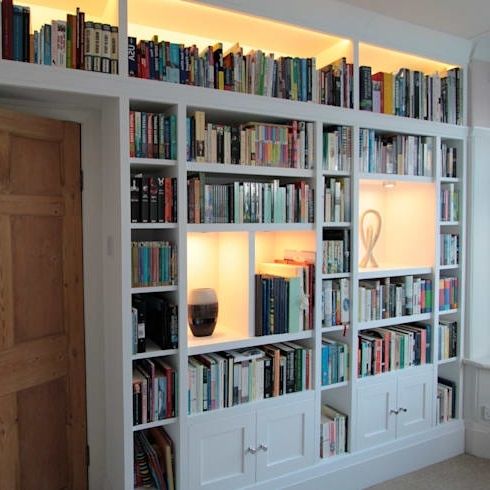 Fitted Book Shelves With 2017 White Painted Wall Shelving And Cupboardfreebird Fitted (View 3 of 15)