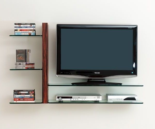 Flat Screen Shelving For Famous Wall Mount Tv Cabinet With Glass Shelves Flat Screen – Google (View 1 of 15)