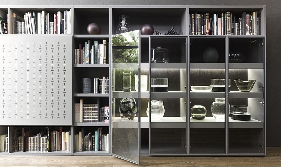 Furniture: Deluxe Wall Unit Design That Integrate Bookshelves And With Regard To Favorite Book Cabinet Design (View 11 of 15)