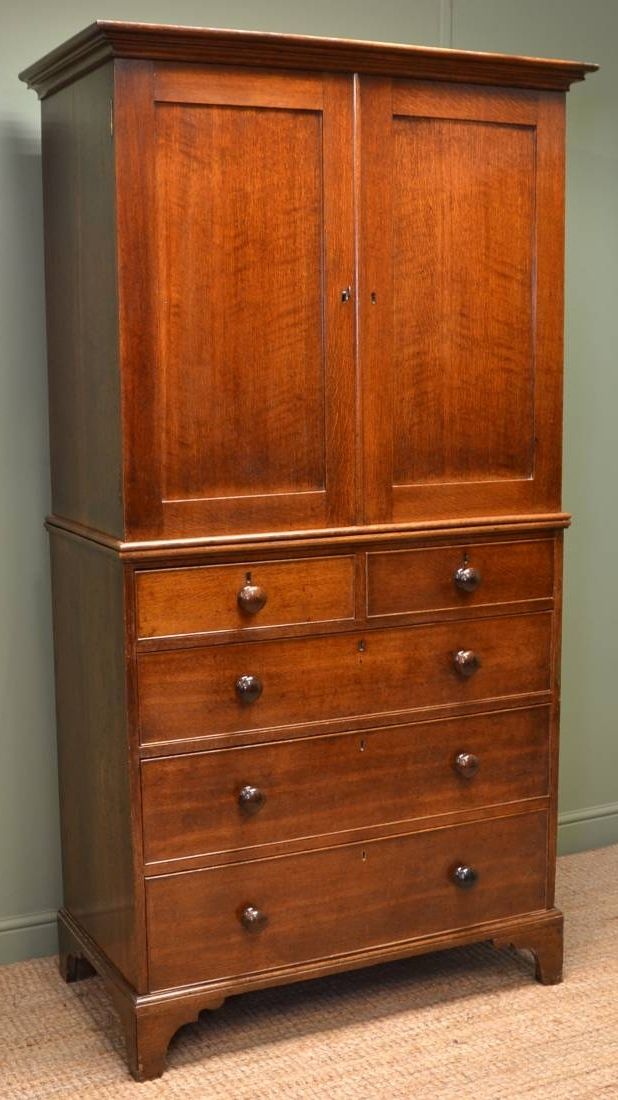 Georgian Oak Antique Linen Press / Cupboard – Antiques World Throughout Well Liked Oak Linen Cupboard (View 11 of 15)