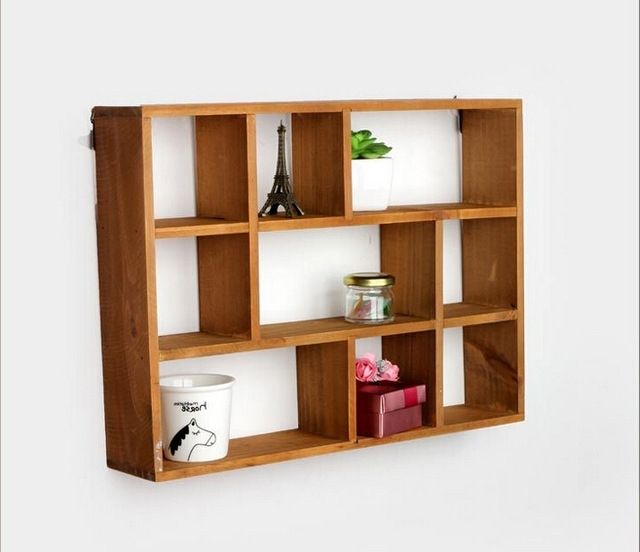 Hollow Wooden Wall Shelf Storage Holders And Racks Desktop Shelves In 2018 Wooden Wall Shelves (View 10 of 15)