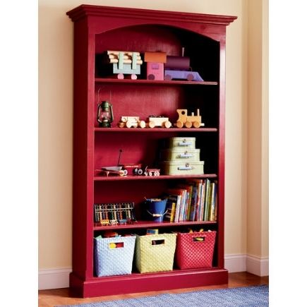 Kids Red Painted Distressed Wood Bookcase – Bookcase (red) 44 Inside Fashionable Red Bookcases (View 8 of 15)