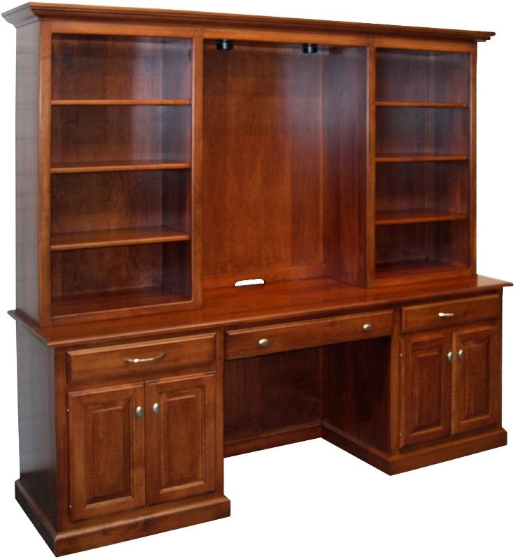 Latest 53 Desk With Book Shelves, Essentials Desk High 2 Shelf Bookcase Within Desk With Bookcases (View 4 of 15)