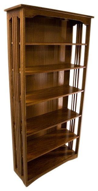 Mission Spindle Oak Bookcase, 72"x (View 2 of 15)