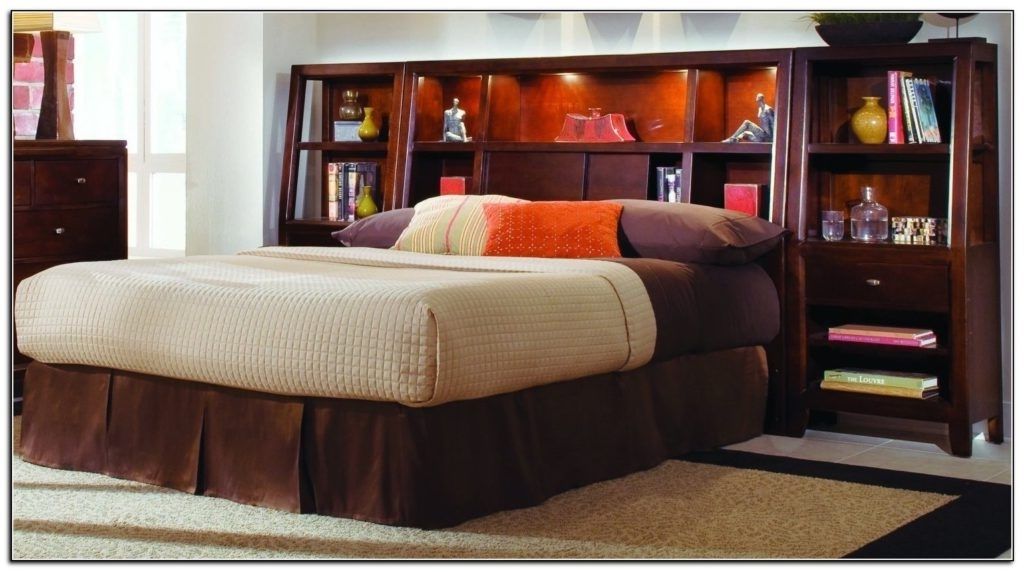 Most Current King Size Bookcases Headboard Regarding Bookcases: Full Size Storage Bed With Bookcase Headboard And King (View 5 of 15)