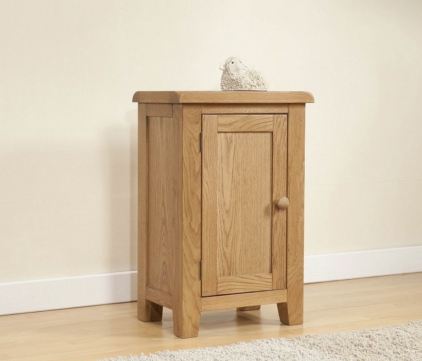 Most Recent Cotswold Rustic Light Oak Small Cabinet With 1 Door (View 10 of 15)
