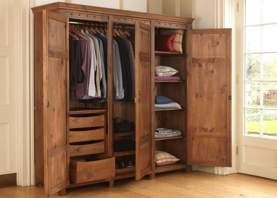 Most Up To Date Wardrobe With Shelves Only 3 Door Wooden Wardrobe With Drawers Intended For Wardrobe With Shelves And Drawers (View 9 of 15)
