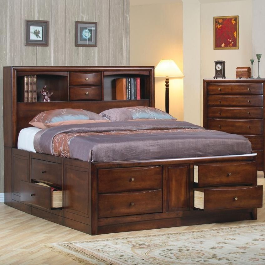 Queen Bed Bookcases For 2017 Coaster Hillary Bookcase Storage Bed (View 8 of 15)