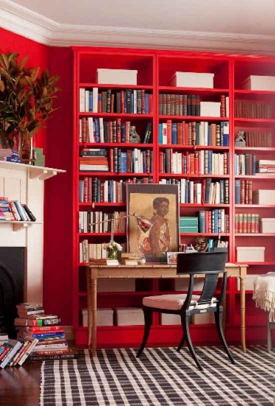 Red Country Kitchens With Popular Red Bookcases (View 2 of 15)