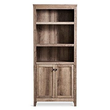Threshold Carson 5 Shelf Bookcases For Most Current Amazon: Carson 5 Shelf Bookcase With Doors Rustic Finish (View 7 of 15)
