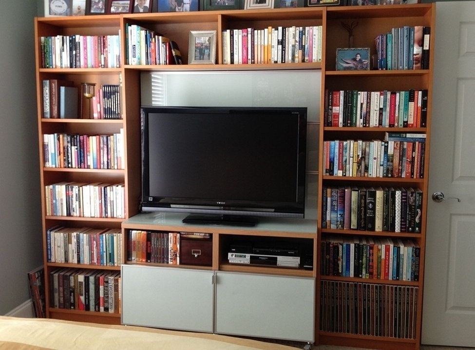 Tv Bookshelves Wall Units Amusing Tv Unit Bookcase Bookcases With For Well Known Bookshelves With Tv Space (View 10 of 15)