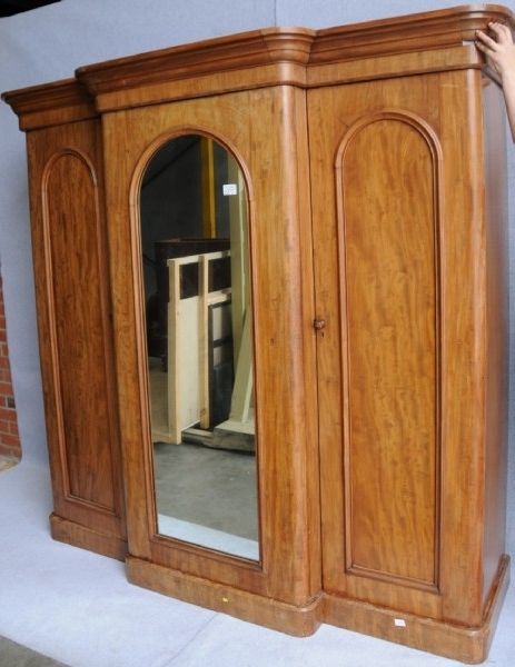Victorian Breakfront Wardrobes Throughout Most Recently Released A Victorian Flame Mahogany Breakfront Wardrobe (View 9 of 15)