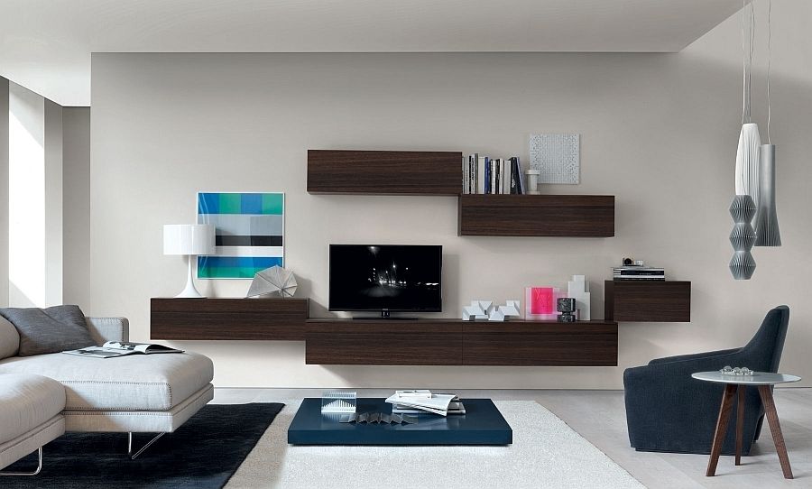 Wall Units For Living Room Pertaining To Latest Floating Wall Units Bring Visual Lightness To The Small Living (View 2 of 15)