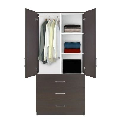 Wardrobe With Shelves And Drawers Inside Newest Alta Wardrobe Armoire – 3 Drawer Wardrobe, Shelves, Hangrod (View 1 of 15)