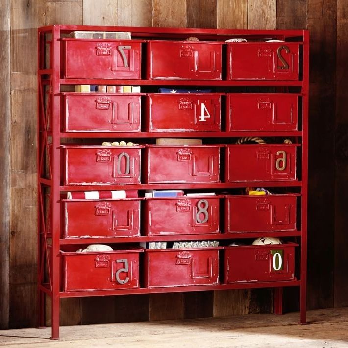 Well Known Red Bookcases For Rockwell 15 Drawer Bookcase (View 9 of 15)