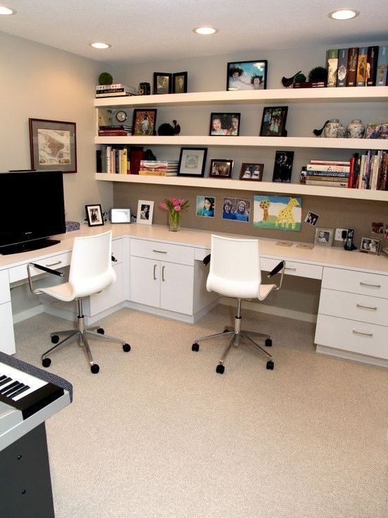 Well Known Study Shelving Ideas Regarding 30 Corner Office Designs And Space Saving Furniture Placement (Photo 6 of 15)