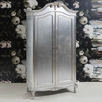 2017 Alexandria Silver French 2 Door Double Wardrobe In Double Wardrobes (View 11 of 15)