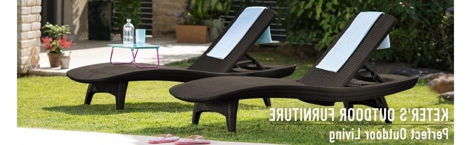 2017 Keter Chaise Lounges With Amazon : Keter Pacific 2 Pack All Weather Adjustable Outdoor (View 3 of 15)