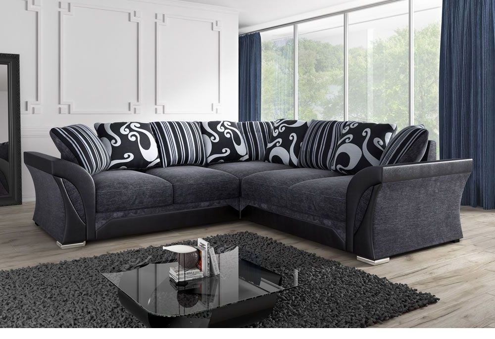 2018 Fabric Corner Sofa – Black Or Brown (View 1 of 10)