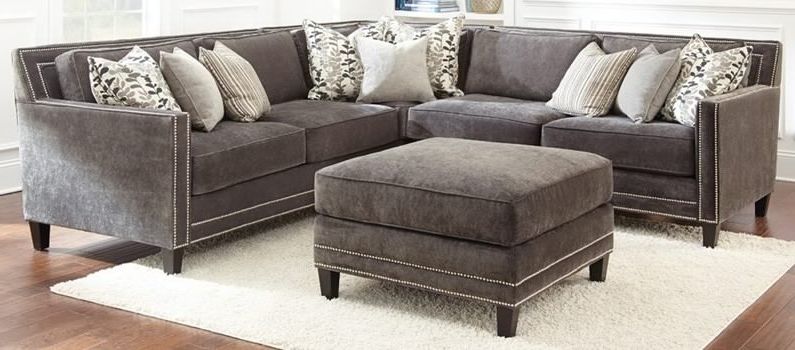 2018 Sectional Sofa Design: Nailhead Sectional Sofa Fabric Leather With Regard To Sectional Sofas With Nailheads (View 1 of 10)