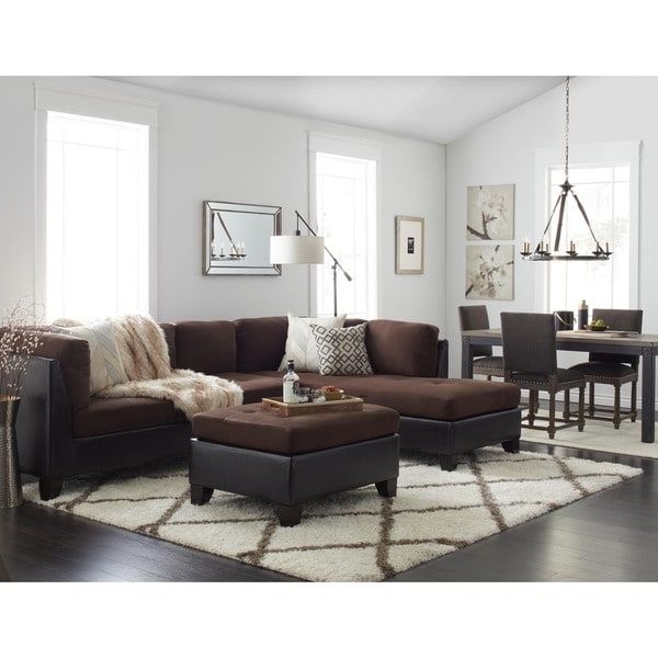 Abbyson Charlotte Dark Brown Sectional Sofa And Ottoman – Free With Regard To Well Known Charlotte Sectional Sofas (View 4 of 10)