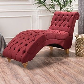 Amazon: Bellanca Fabric Tufted Chaise Lounge Chair (deep Red Regarding 2018 Tufted Chaise Lounge Chairs (View 13 of 15)