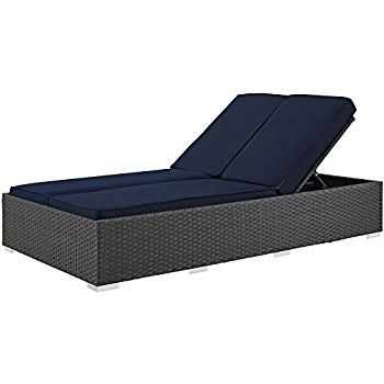 Amazon : Modway Sojourn Outdoor Patio Rattan Double Chaise Within 2017 Outdoor Double Chaise Lounges (View 12 of 15)