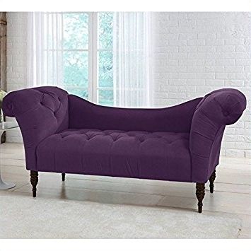 Amazon: Skyline Furniture Tufted Chaise Lounge In Aubergine Intended For Preferred Tufted Chaise Lounges (View 9 of 15)