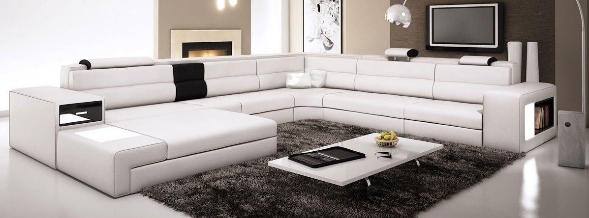 Amazon: White Contemporary Italian Leather Sectional Sofa Throughout Favorite White Sectional Sofas (View 1 of 10)
