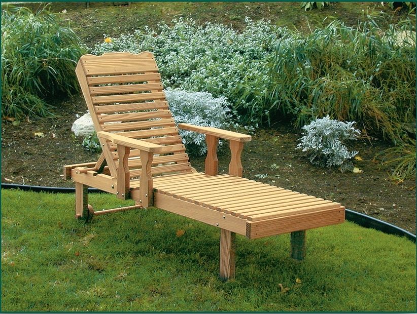 Amish Pine Wood Chaise Lounge With Adjustable Back From Dutchcrafters Intended For 2017 Wood Chaise Lounges (View 12 of 15)