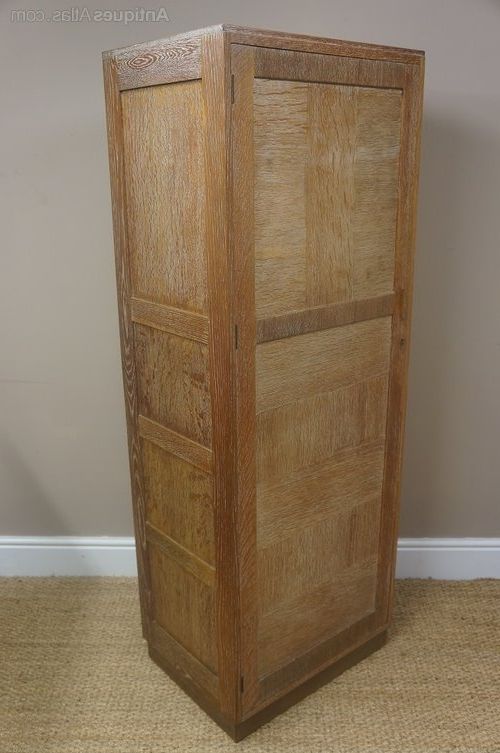 Antique Single Wardrobes With Most Up To Date Limed Oak Heals Style Single Door Wardrobe (View 6 of 15)