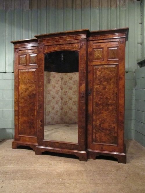 Best And Newest Antique Triple Wardrobes With Antique Victorian Burr Walnut Triple Wardrobe – Antiques Atlas (View 11 of 15)