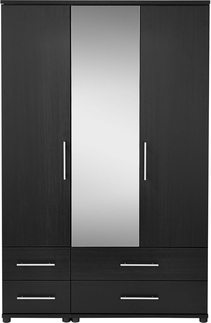 Best And Newest Mirrored Wardrobes With Drawers Throughout Mirror Design Ideas: Furniture Home Three Door Wardrobe With (View 13 of 15)