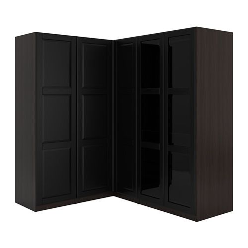 Black Corner Wardrobes Regarding Favorite Pax Corner Wardrobe – 210/160x201 Cm – Ikea (View 14 of 15)